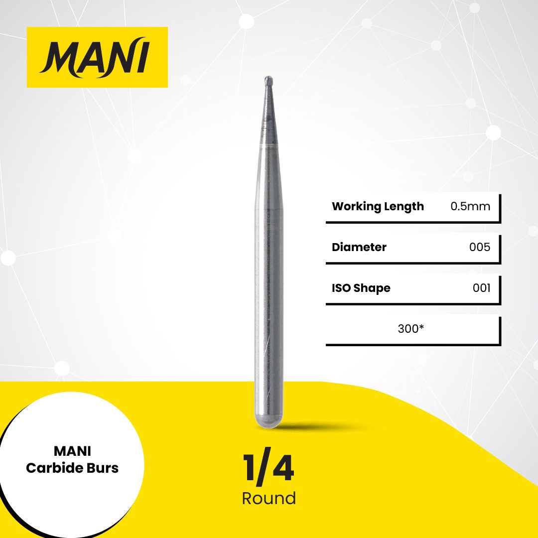 MANI CARBIDE BURS Round Shape 1/4